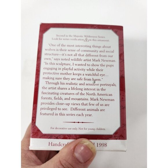 VTG 1998 Hallmark Timber Wolves At Play Majestic Wilderness Keepsake Ornament - Picture 4 of 14